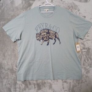Frye & Co. Men T-Shirt Size 4X Sage Green Short Sleeve Crewneck Plus Size